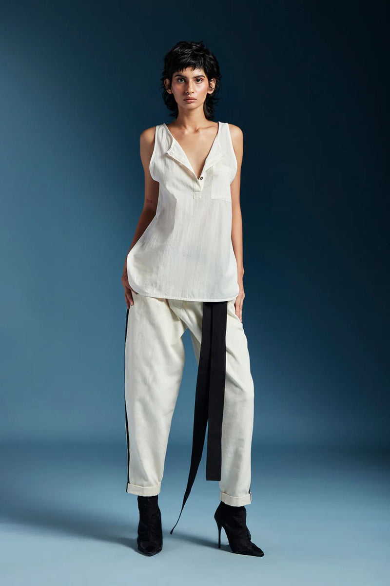Lev Top-White cotton by Chola in white color for women in Singapore