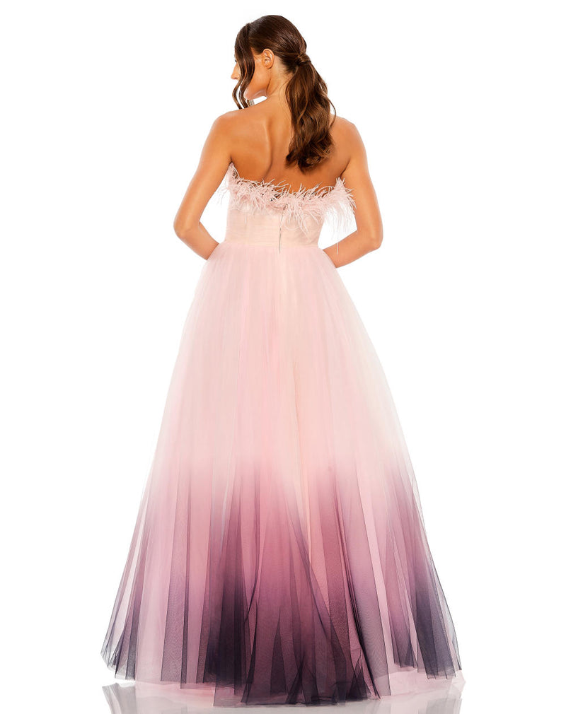 MD-20557 Off Shoulder Ombre Gown-Pink by Mac Duggal in pink color for women in Singapore