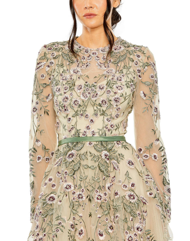 MD-20580 Flared Gown-Beige by Mac Duggal in beige color for women in Singapore