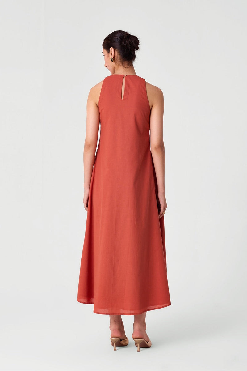 Amani Orange Embroidered Dress