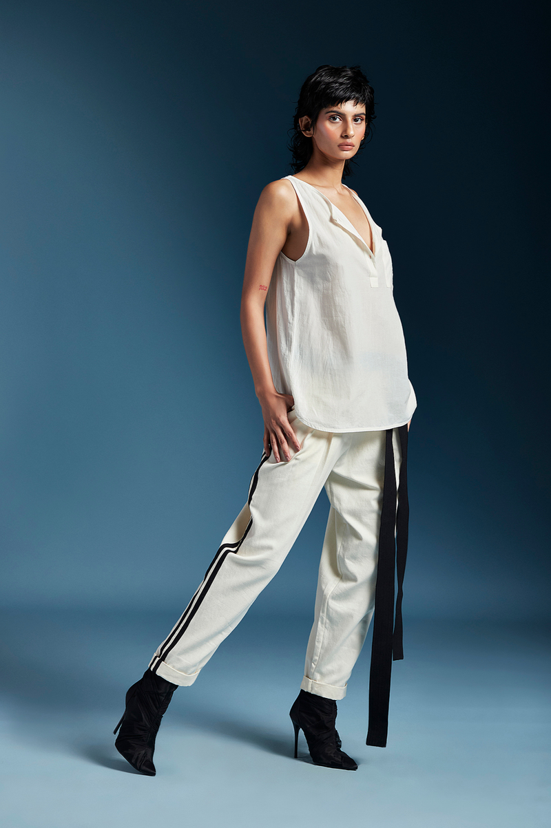 Lev Top-White cotton by Chola in white color for women in Singapore