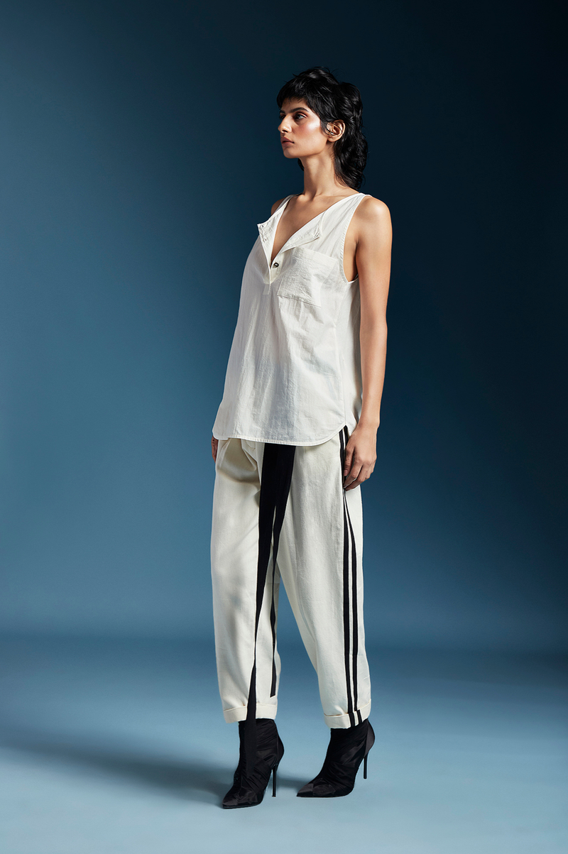 Lev Top-White cotton by Chola in white color for women in Singapore