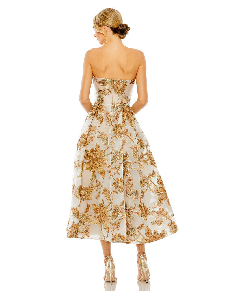 MD-20716 Tube Midi Dress-Brown by Mac Duggal in brown color for women in Singapore