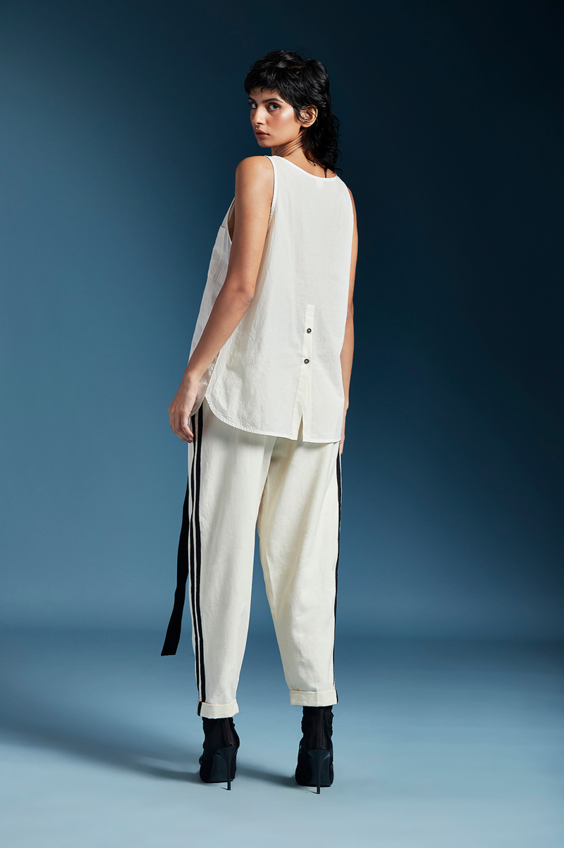 Lev Top-White cotton by Chola in white color for women in Singapore