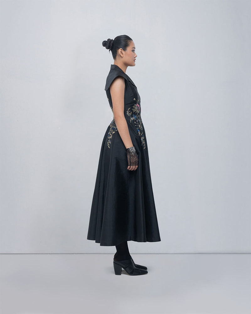 Jenna Dress viscose by Leh Studios in black for women in Singapore