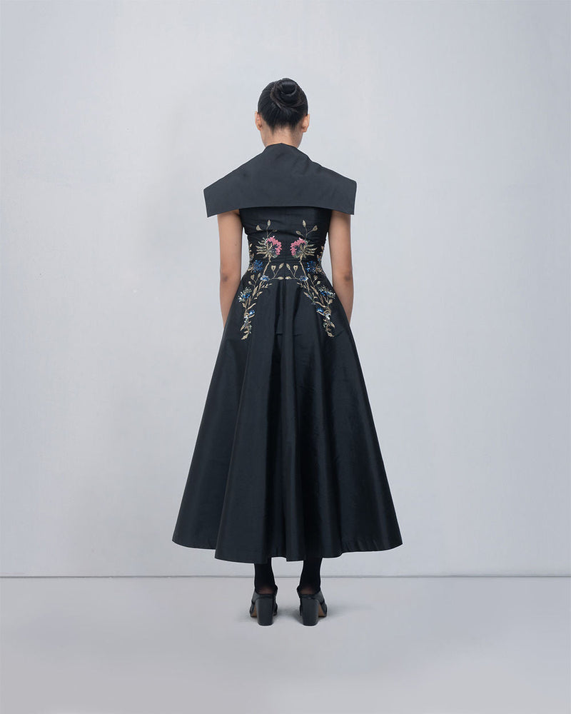 Jenna Dress viscose by Leh Studios in black for women in Singapore