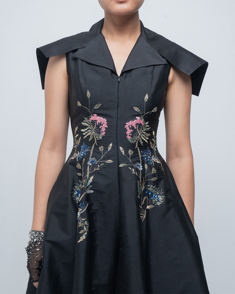 Jenna Dress viscose by Leh Studios in black for women in Singapore
