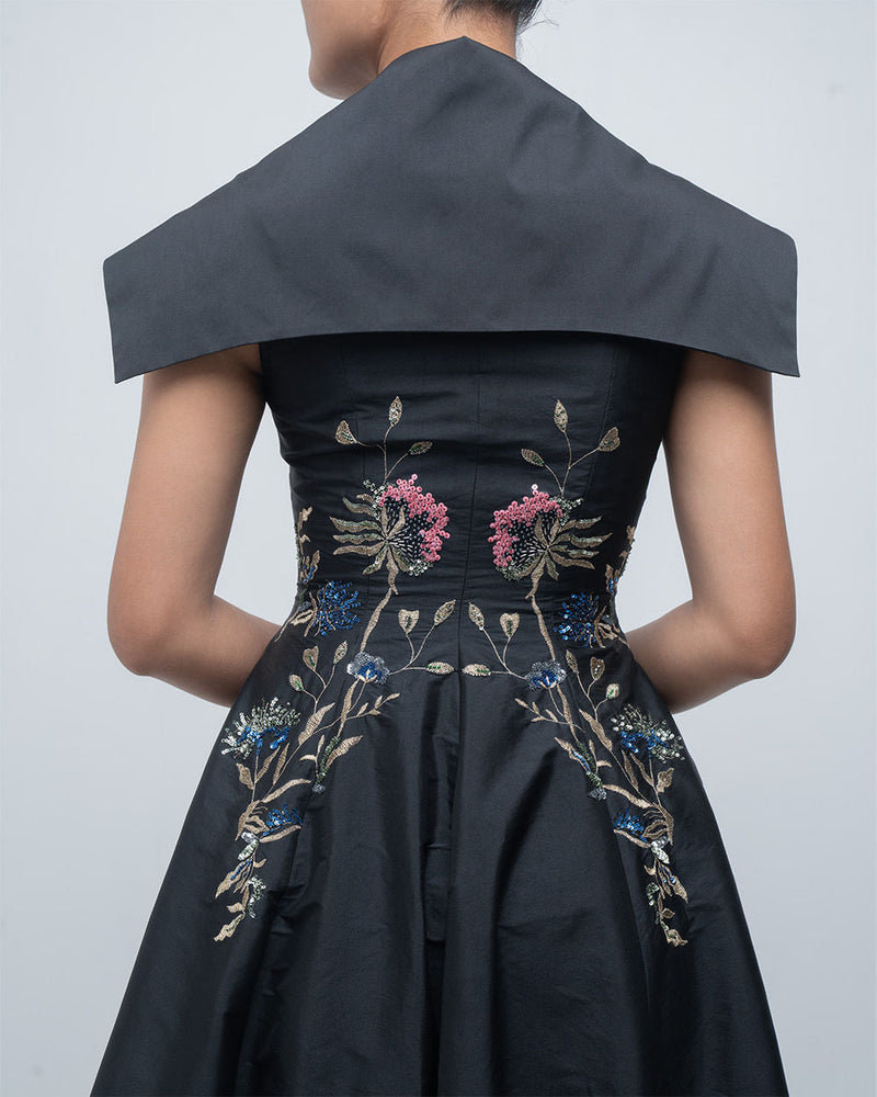 Jenna Dress viscose by Leh Studios in black for women in Singapore