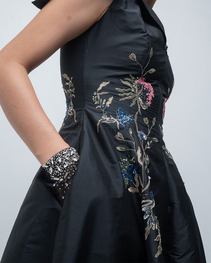 Jenna Dress viscose by Leh Studios in black for women in Singapore