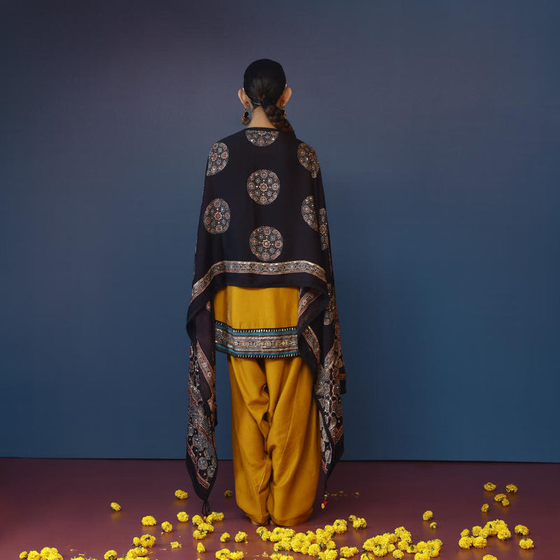 Pherie Mustard Salwaar Kameez and Dupatta Set