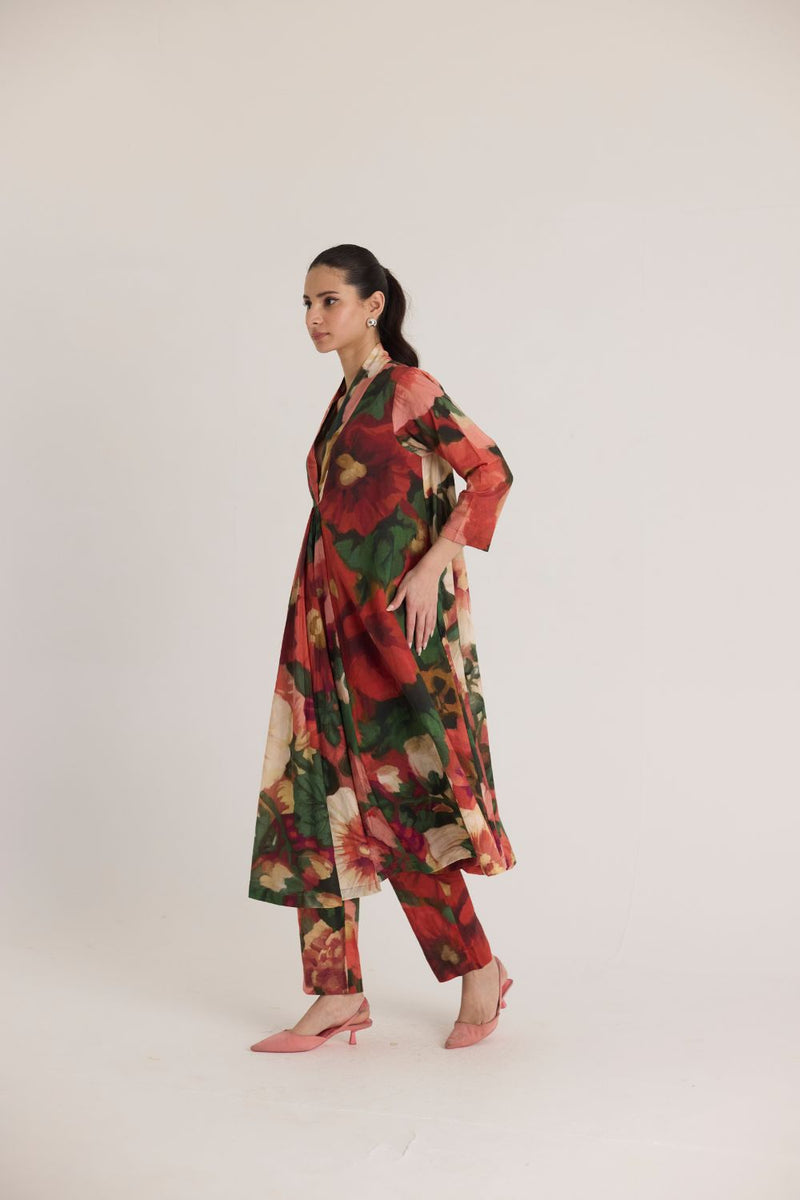 SCARLETT V NECK KURTA SET cotton by Yam in multi color for women in Singapore