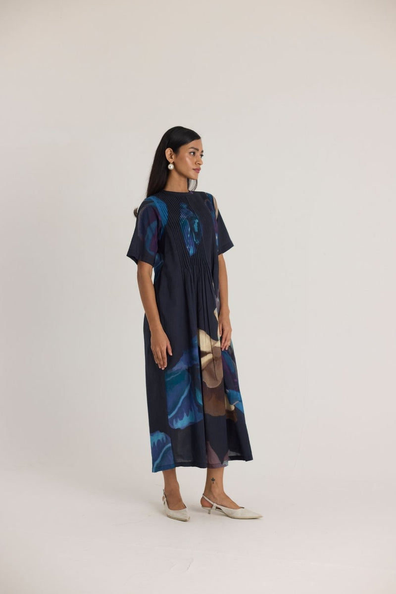 ROCCO PINTUCK DRESS cotton by Yam in black color for women in Singapore