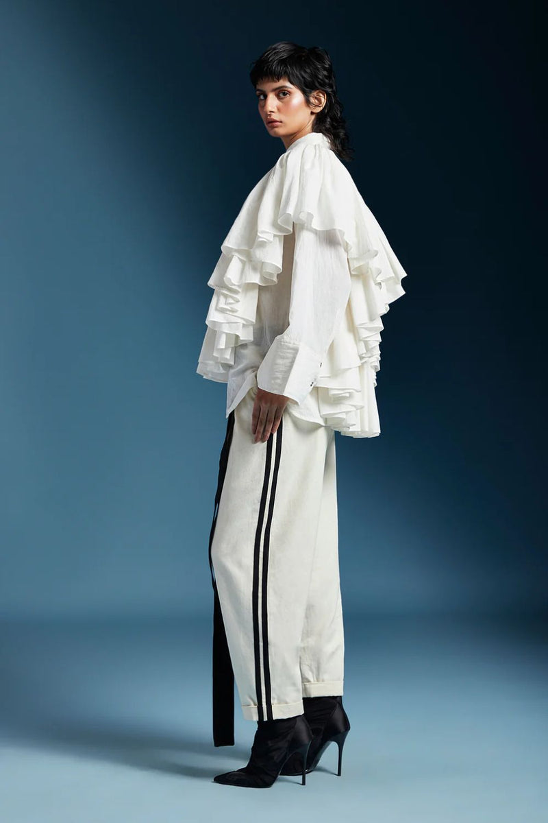 Ana Shirt-White cotton by Chola in white color for women in Singapore