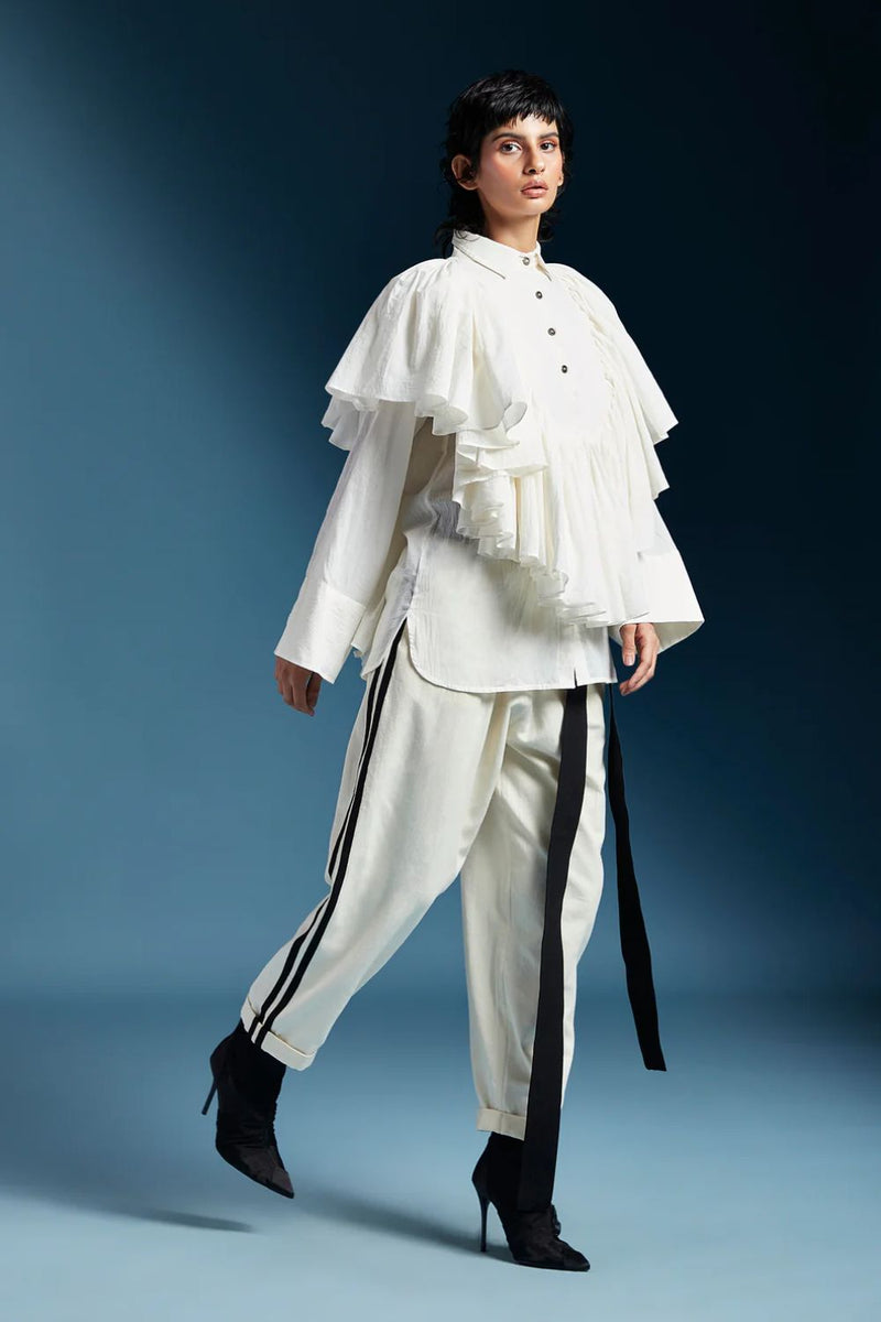Ana Shirt-White cotton by Chola in white color for women in Singapore
