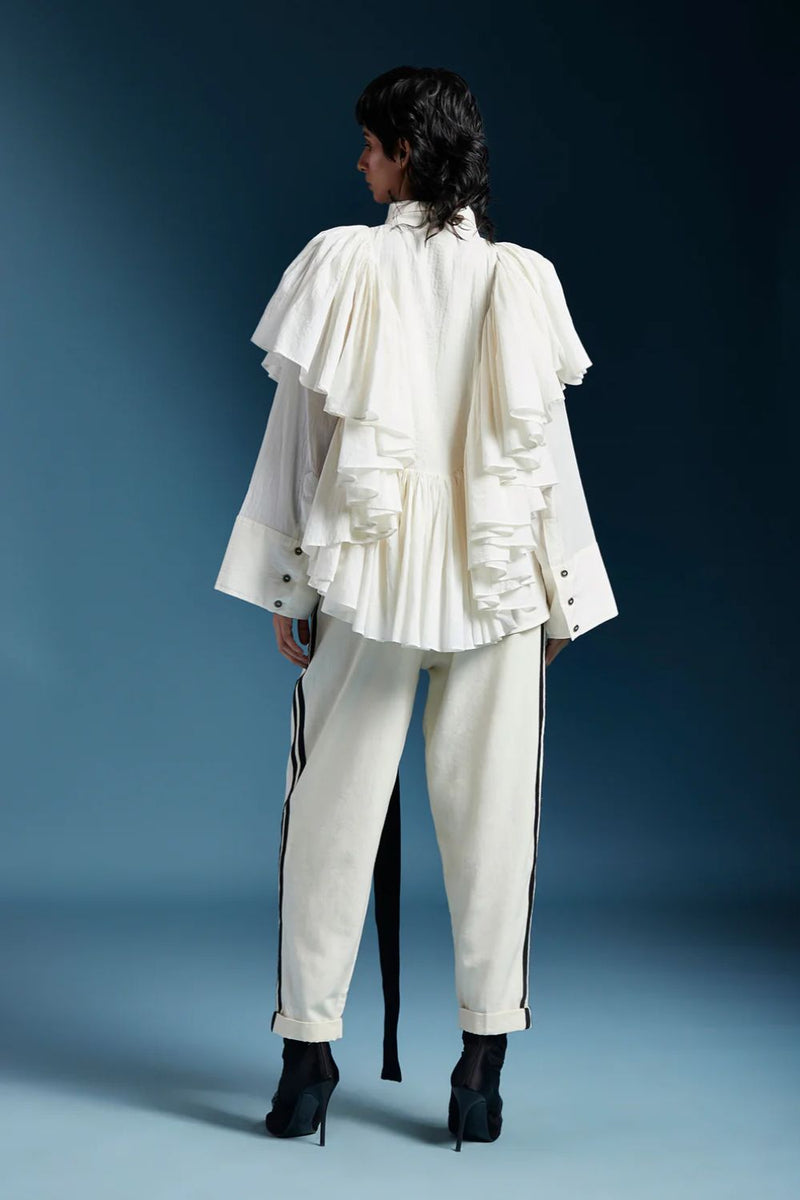 Ana Shirt-White cotton by Chola in white color for women in Singapore