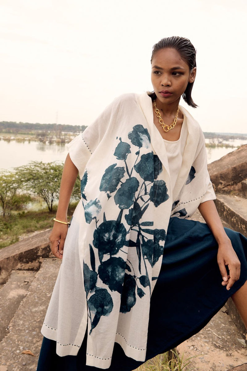 Bower bird co-ord set cotton by Khara Kapas in blue for women in Singapore