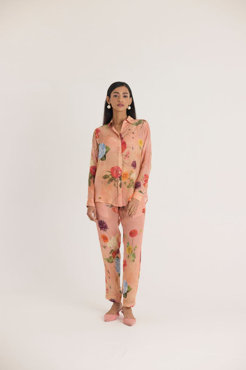 BUTTERCUP CO-ORD SET by Yam in peach color for women in Singapore