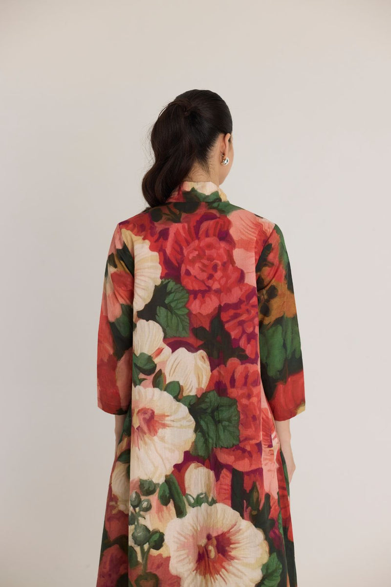 SCARLETT V NECK KURTA SET cotton by Yam in multi color for women in Singapore