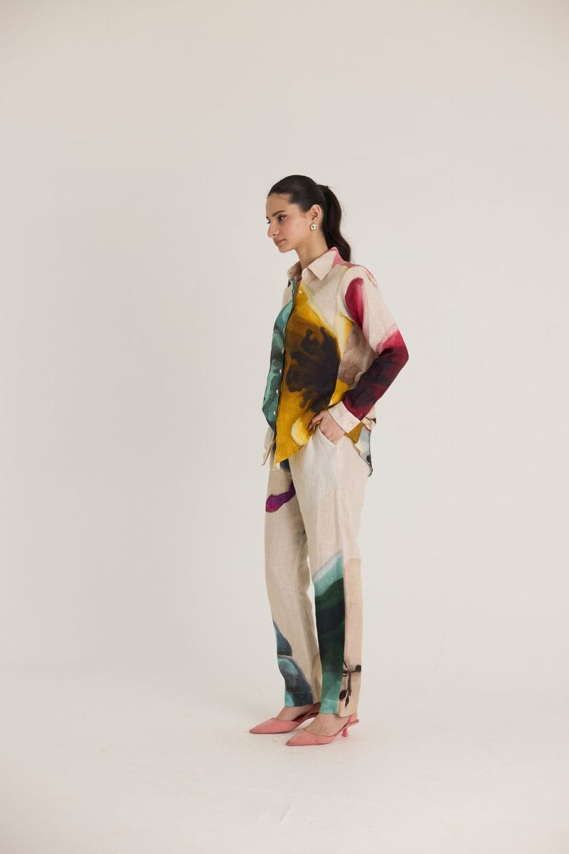 LILA CO-ORD SET linen by Yam in white color for women in Singapore