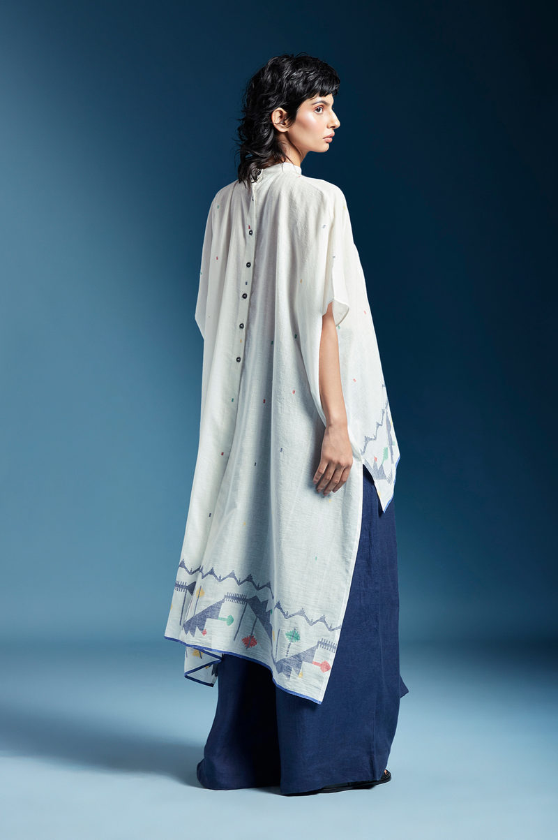 Nisa Shirt-White cotton by Chola in white color for women in Singapore