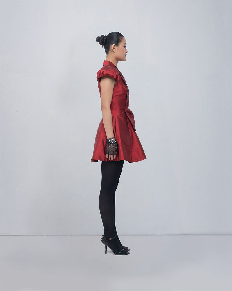 Solene Dress viscose by Leh Studios in red for women in Singapore