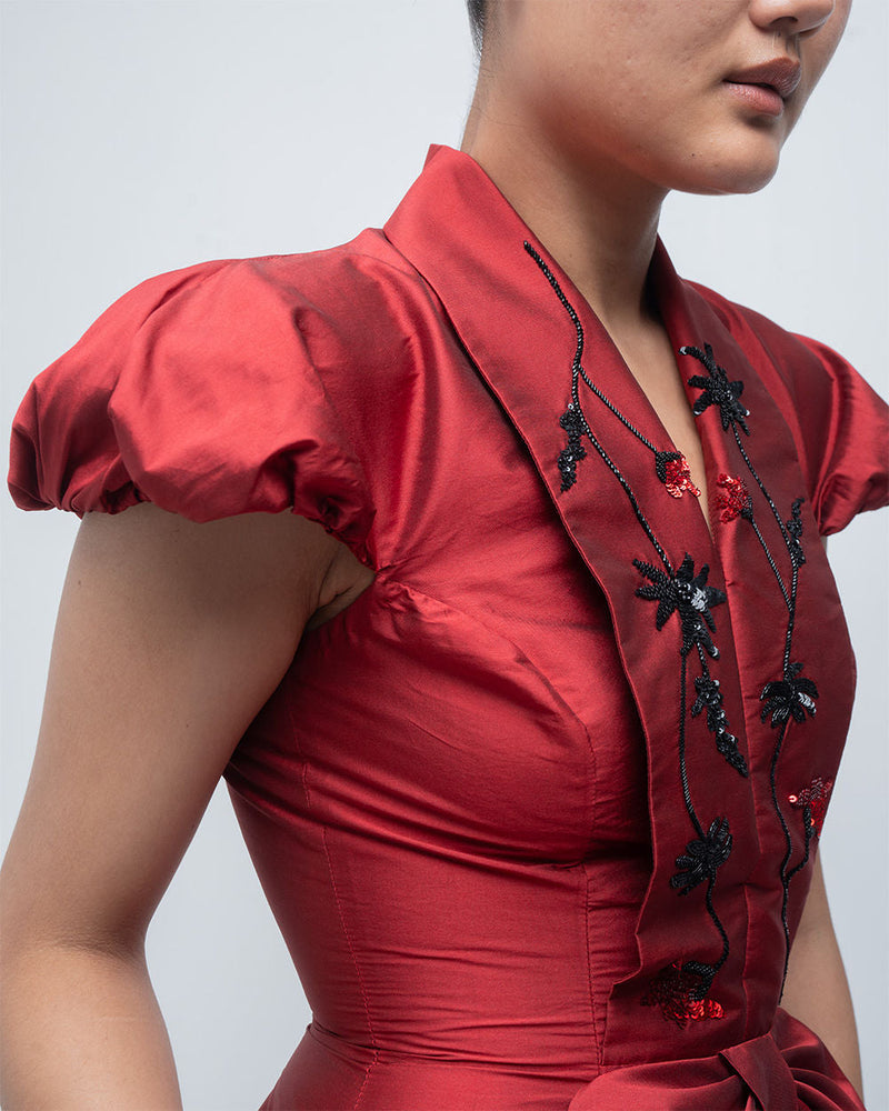 Solene Dress viscose by Leh Studios in red for women in Singapore