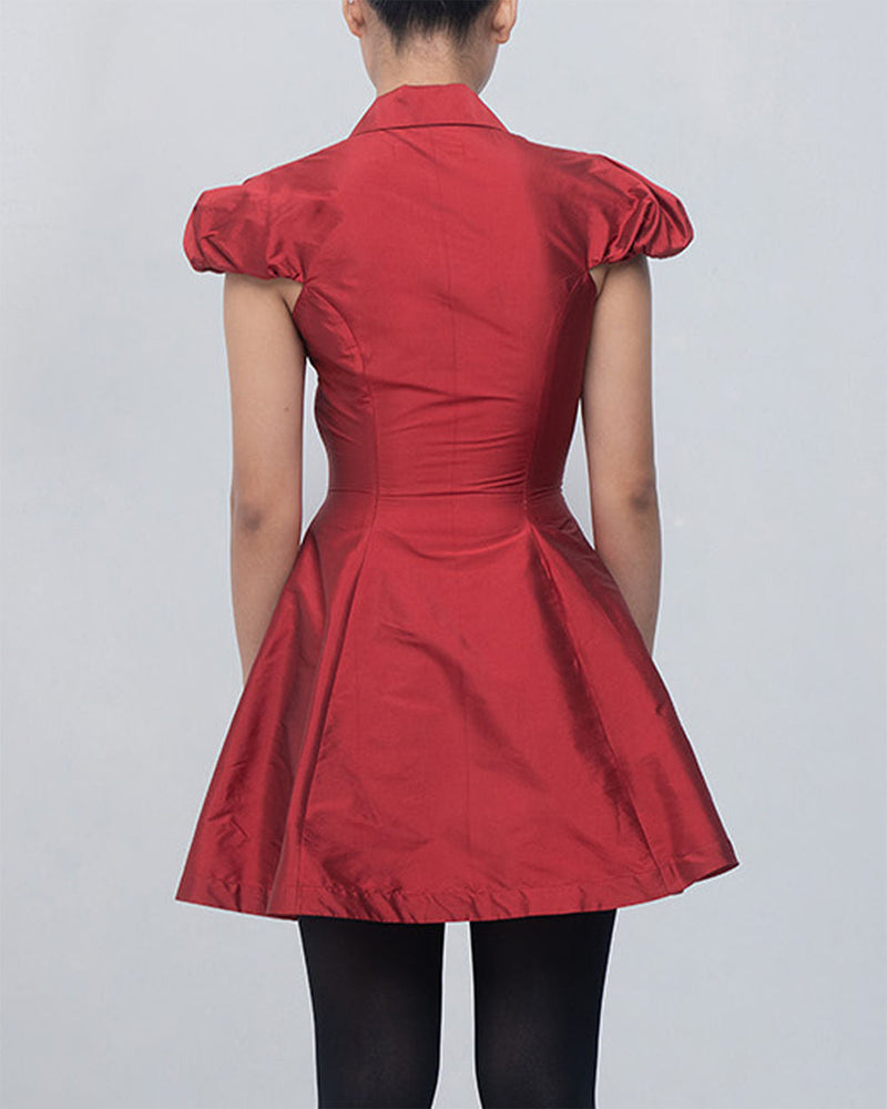Solene Dress viscose by Leh Studios in red for women in Singapore