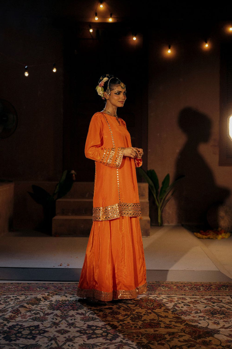 Mangala Sharara Set- Orange