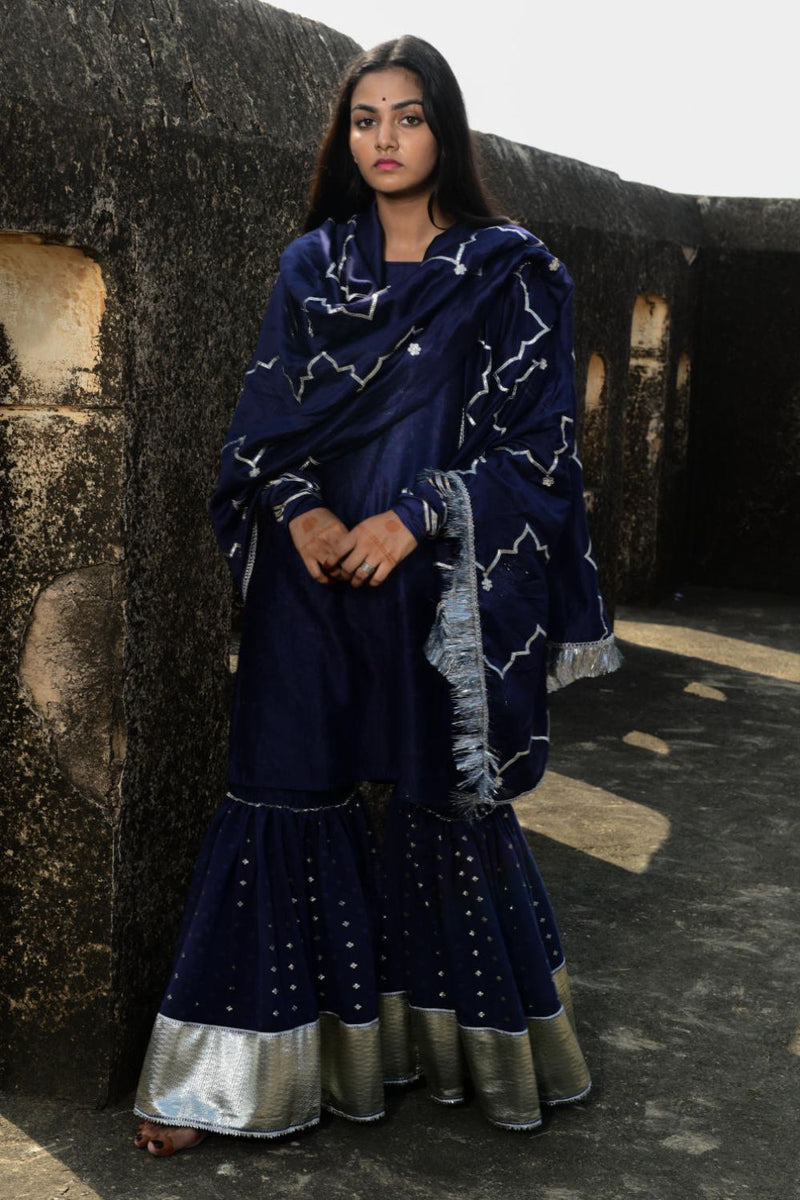 Neelima Kurta Set chanderi by Tokree in blue color for women in Singapore
