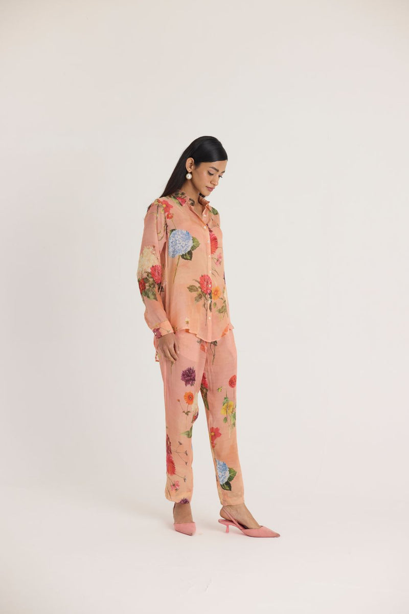 BUTTERCUP CO-ORD SET by Yam in peach color for women in Singapore