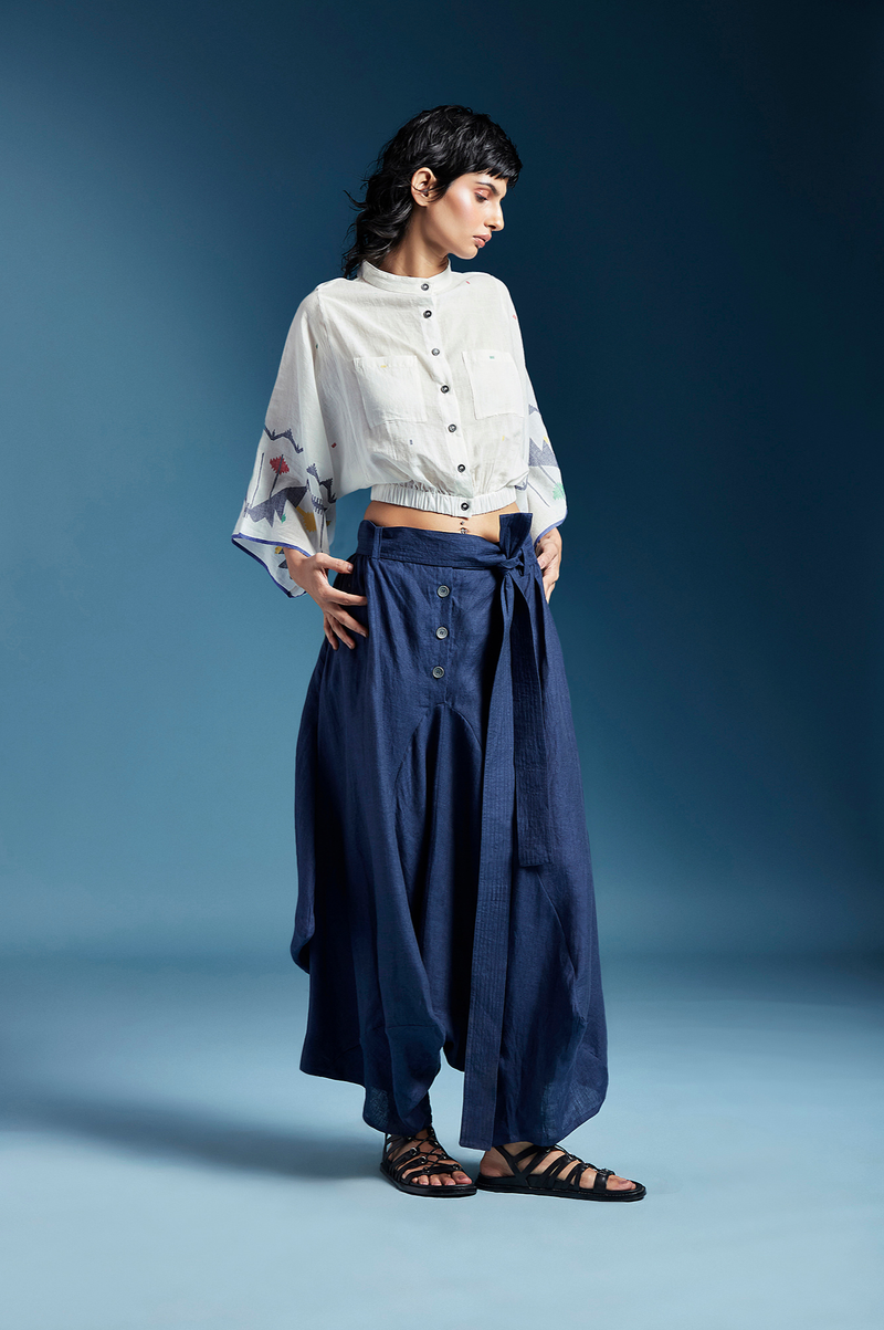 Lea Shirt-White cotton by Chola in white color for women in Singapore