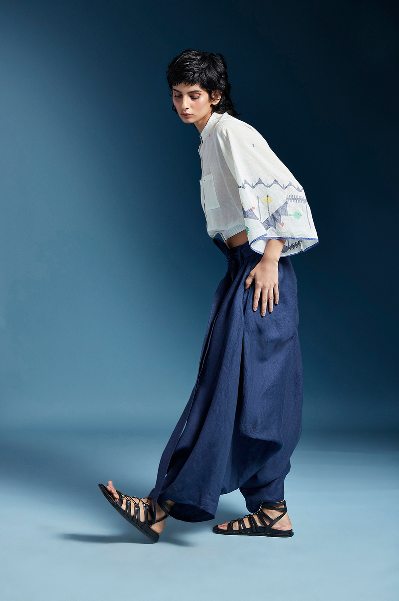 Lea Shirt-White cotton by Chola in white color for women in Singapore