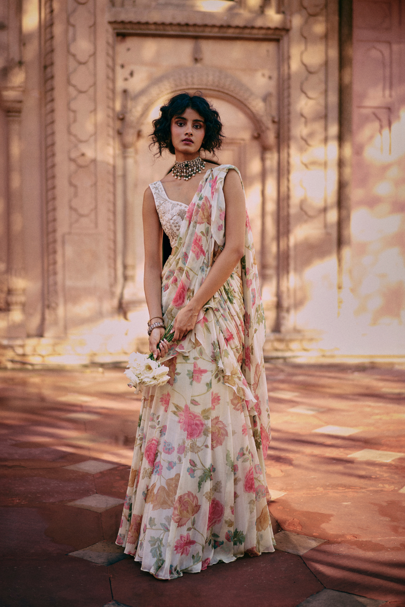 PH-2452 Blouse Saree Set by Paulmi & Harsh for women in Singapore