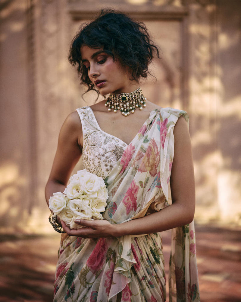 PH-2452 Blouse Saree Set by Paulmi & Harsh for women in Singapore