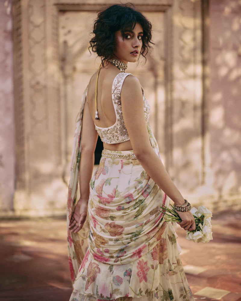 PH-2452 Blouse Saree Set by Paulmi & Harsh for women in Singapore