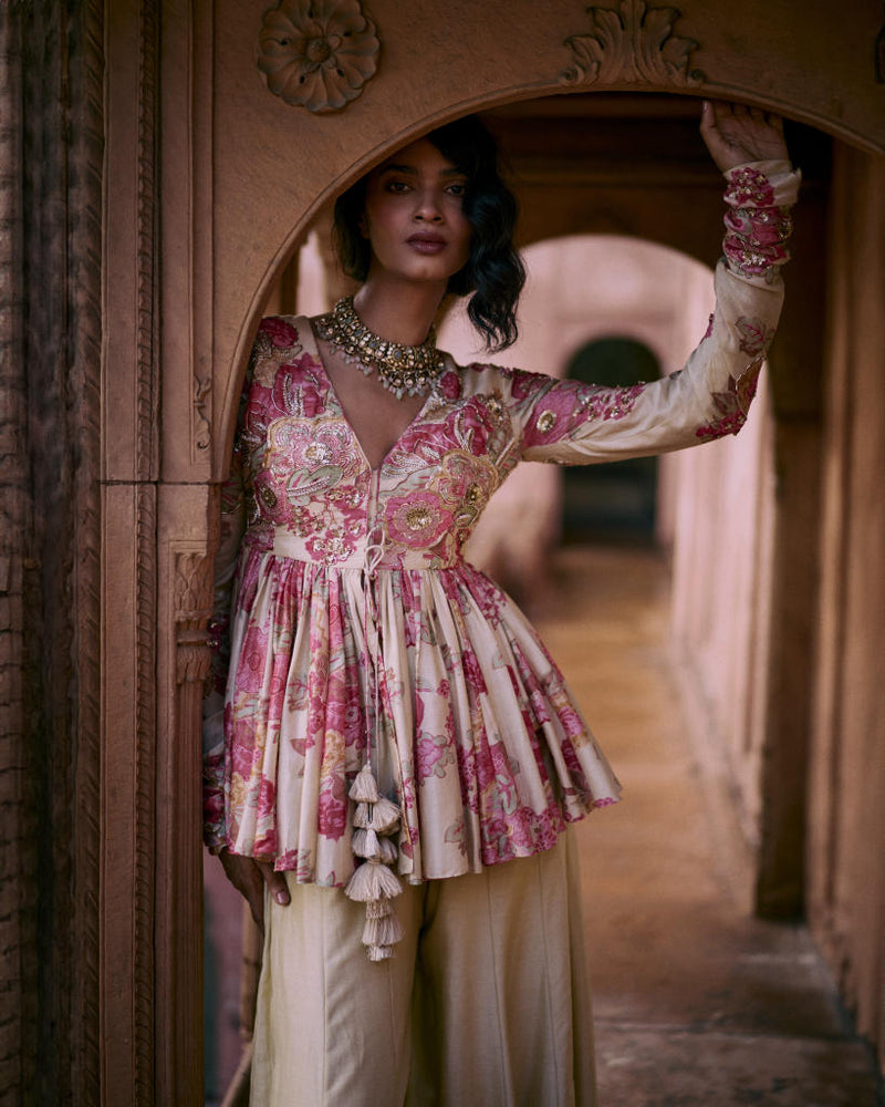 PH-2456 
Peplum 
Plazzoo Set by Paulmi & Harsh for women in Singapore