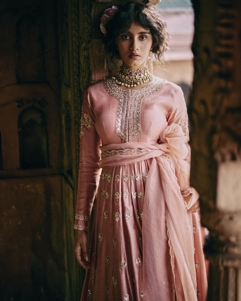 PH-2457 
Anarkali 
Dupatta 
Skirt Set by Paulmi & Harsh for women in Singapore