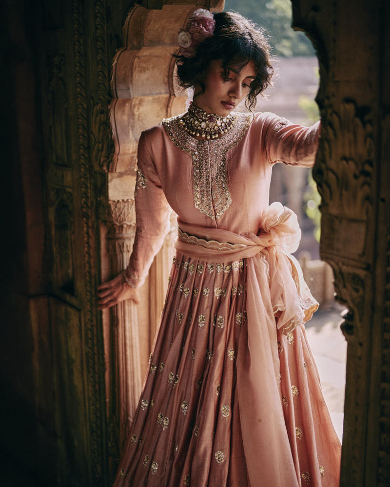PH-2457 
Anarkali 
Dupatta 
Skirt Set by Paulmi & Harsh for women in Singapore
