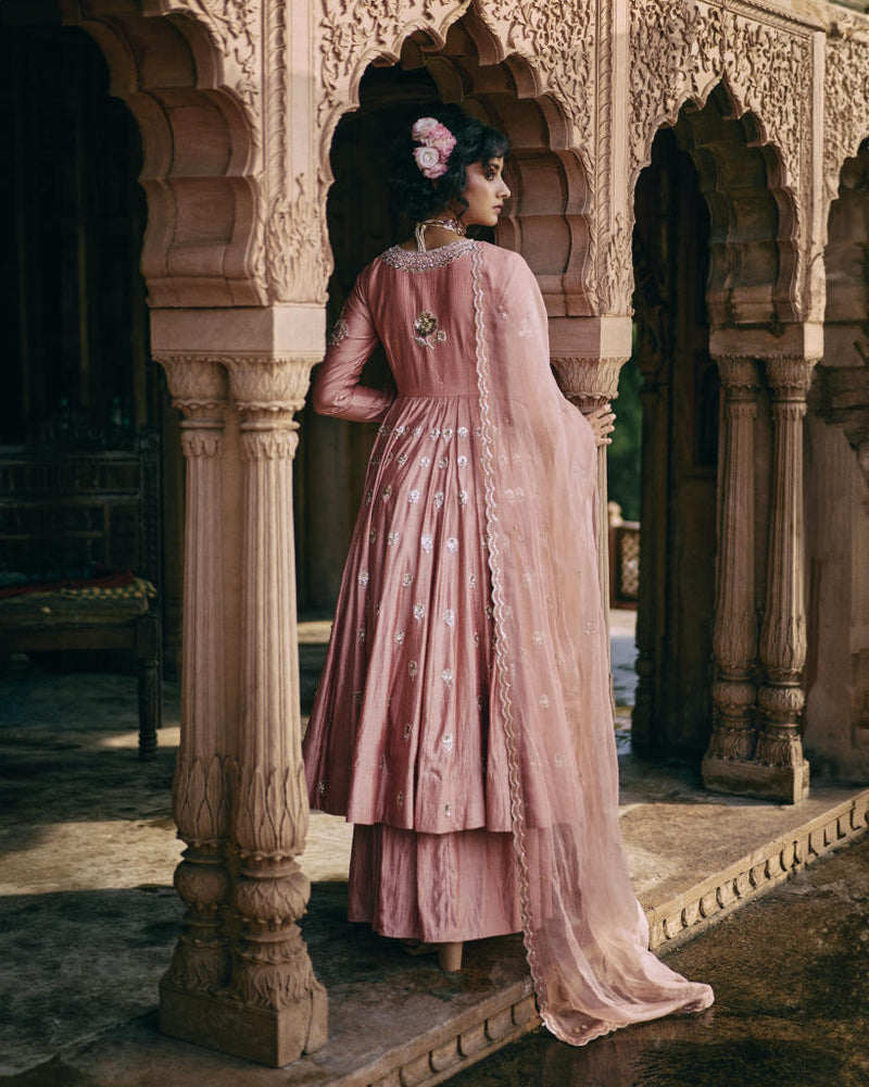 PH-2457 
Anarkali 
Dupatta 
Skirt Set by Paulmi & Harsh for women in Singapore