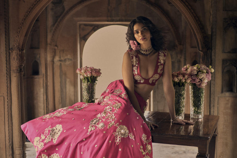 PH-2458 
Lehenga 
Blouse 
Dupatta Set by Paulmi & Harsh for women in Singapore
