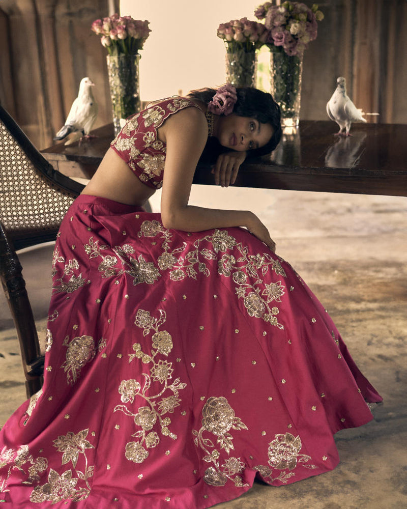 PH-2458 
Lehenga 
Blouse 
Dupatta Set by Paulmi & Harsh for women in Singapore