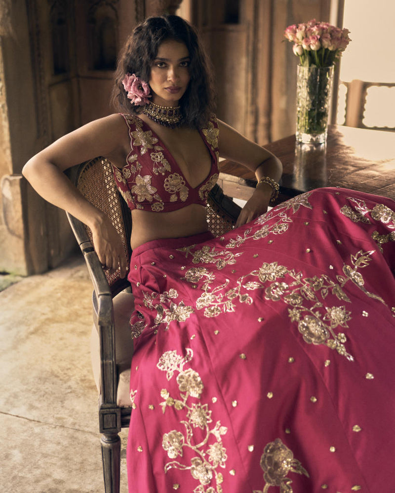 PH-2458 
Lehenga 
Blouse 
Dupatta Set by Paulmi & Harsh for women in Singapore