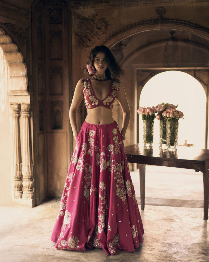 PH-2458 
Lehenga 
Blouse 
Dupatta Set by Paulmi & Harsh for women in Singapore