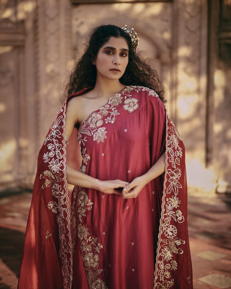 PH-2459 One shoulder Palazoo Set by Paulmi & Harsh for women in Singapore