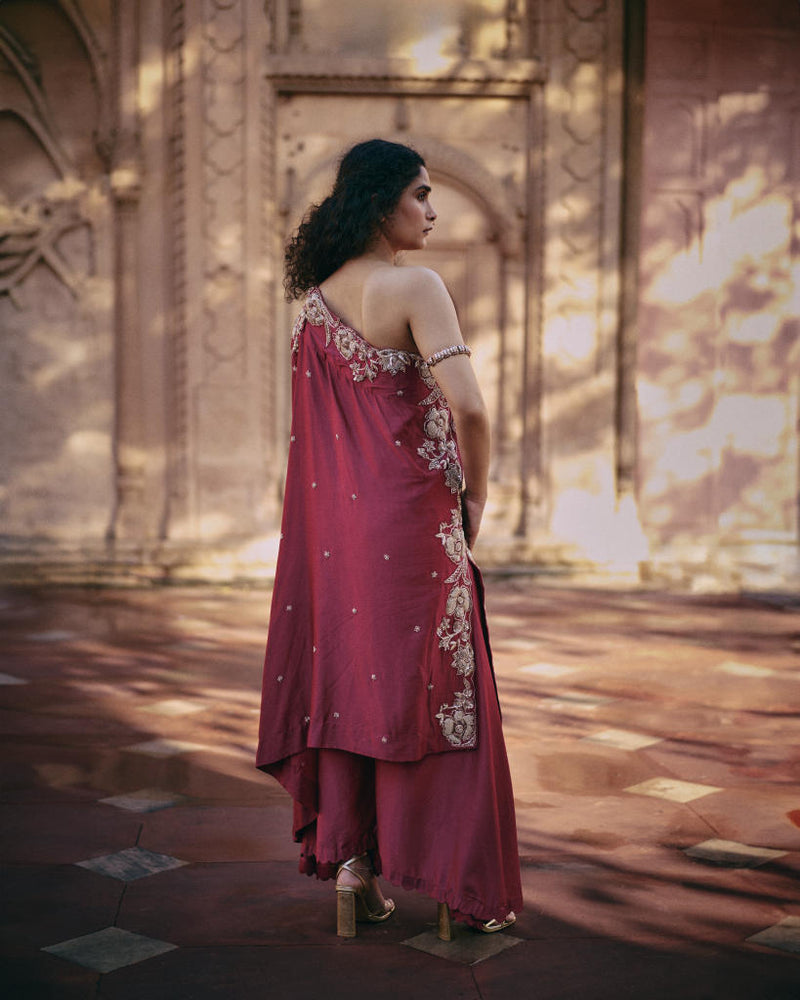 PH-2459 One shoulder Palazoo Set by Paulmi & Harsh for women in Singapore