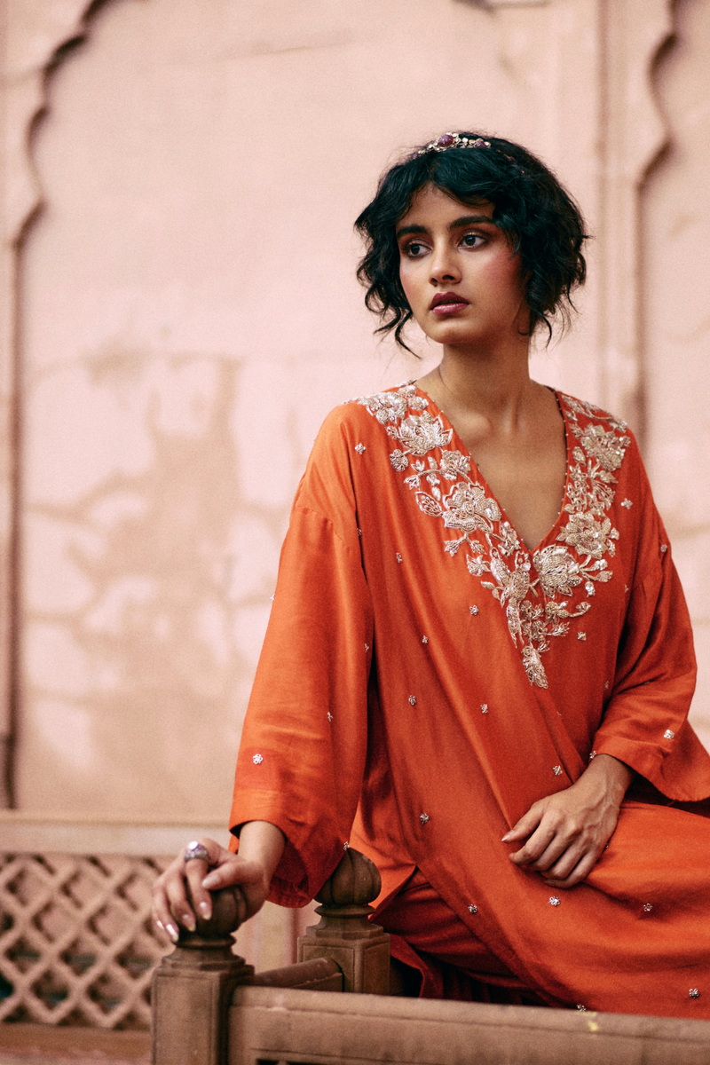 PH-2461 Kurta Pants Dupatta Set by Paulmi & Harsh for women in Singapore