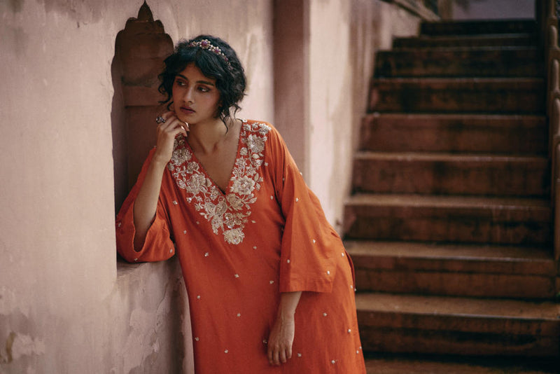PH-2461 Kurta Pants Dupatta Set by Paulmi & Harsh for women in Singapore