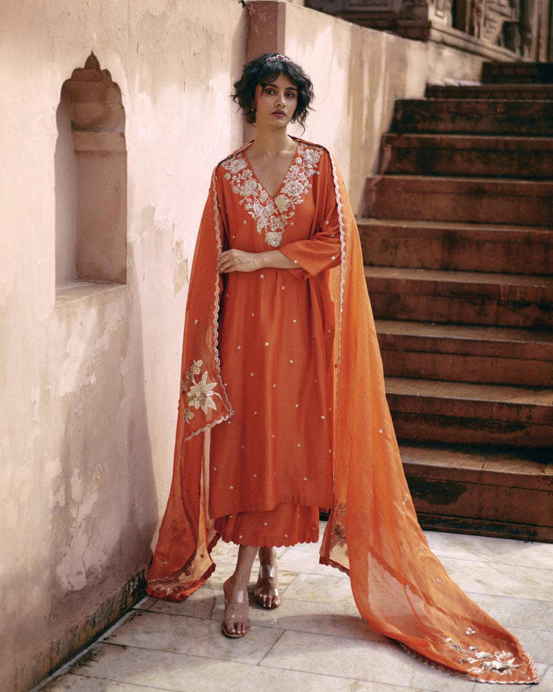 PH-2461 Kurta Pants Dupatta Set by Paulmi & Harsh for women in Singapore