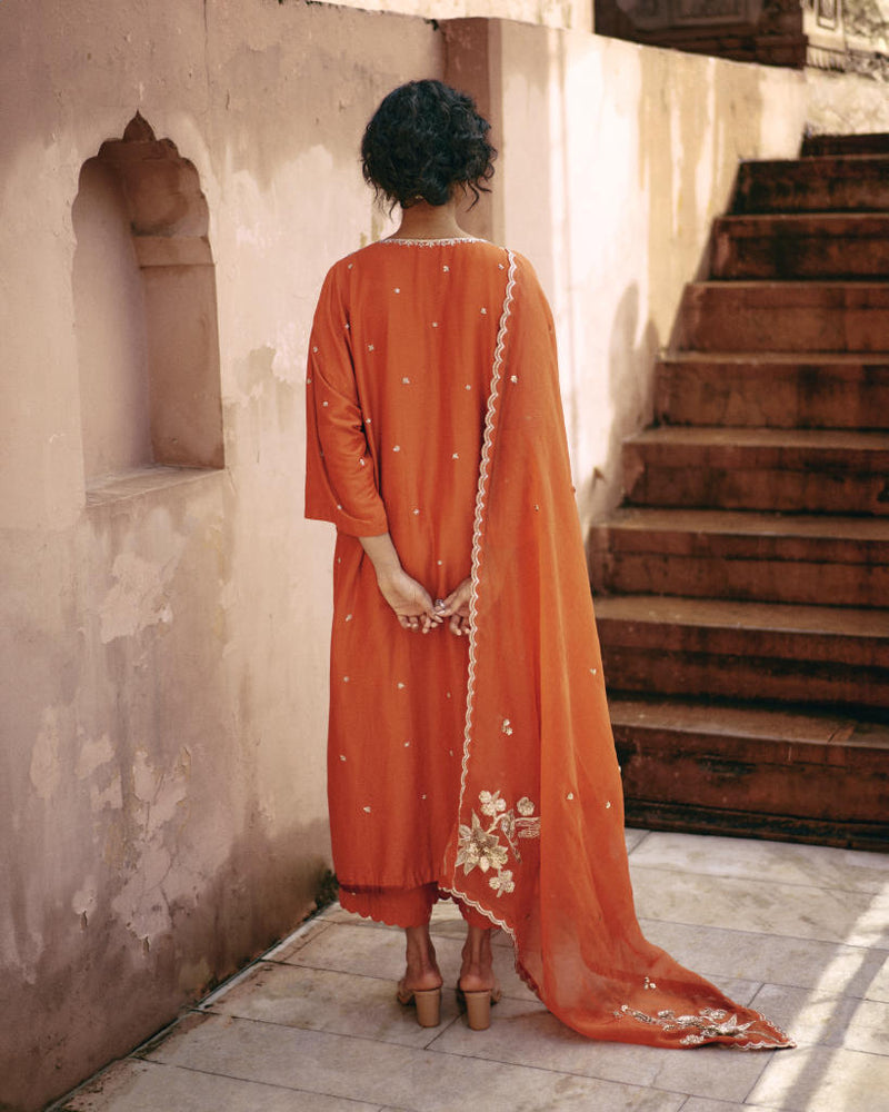 PH-2461 Kurta Pants Dupatta Set by Paulmi & Harsh for women in Singapore
