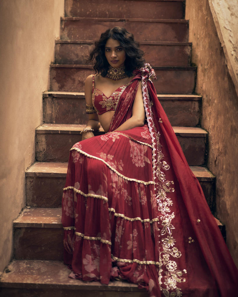 PH-2478
Saree 
Blouse 
 Set by Paulmi & Harsh for women in Singapore